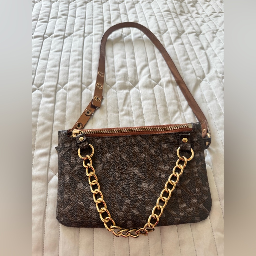 Brown Chain Strap Women's belt Bag - Picture 1 of 5